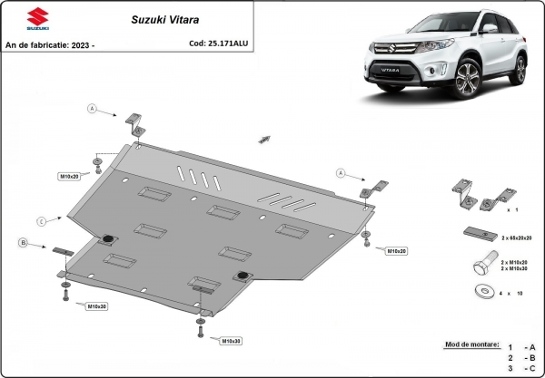 Set de scuturi din aluminiu  Suzuki Vitara 