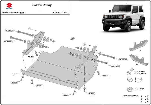 Scut motor din aluminiu Suzuki Jimny  