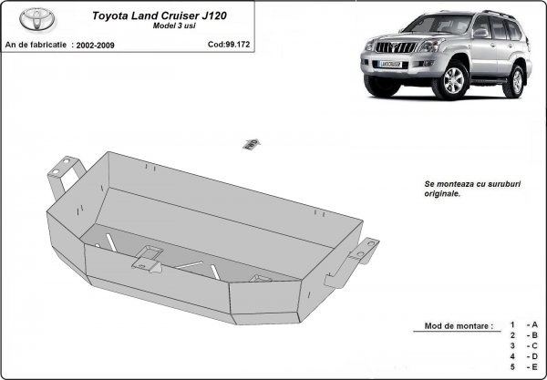 Scut rezervor Toyota Land Cruiser J120 - Model 3 uși 