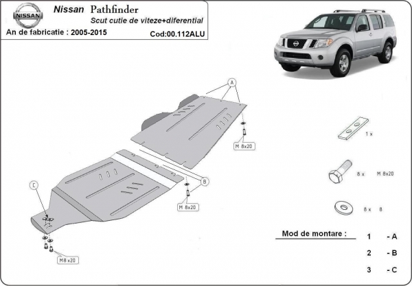 Scut cutie de viteză din aluminiu Nissan Pathfinder 