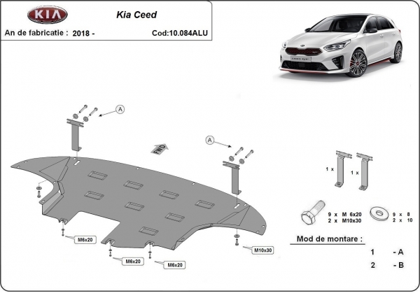 Scut motor din aluminiu Kia C eed 
