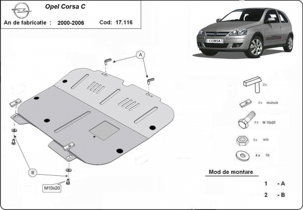 Scut motor Opel Corsa C 