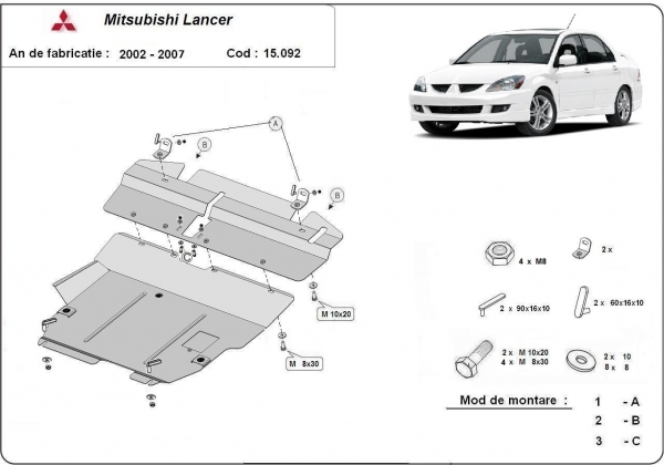 Scut motor și cutie de viteză Mitsubishi Lancer 