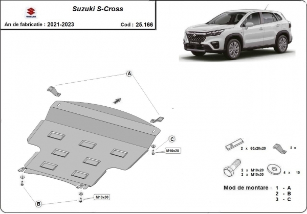 Scut motor și cutie de viteză Suzuki S-Cross 