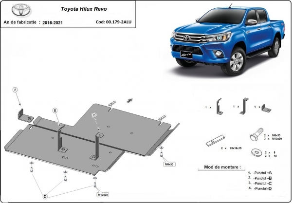Scut reductor din aluminiu Toyota Hilux Revo 