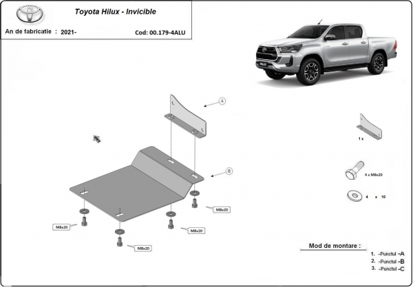 Scut senzor filtru de particule din aluminiu Toyota Hilux 