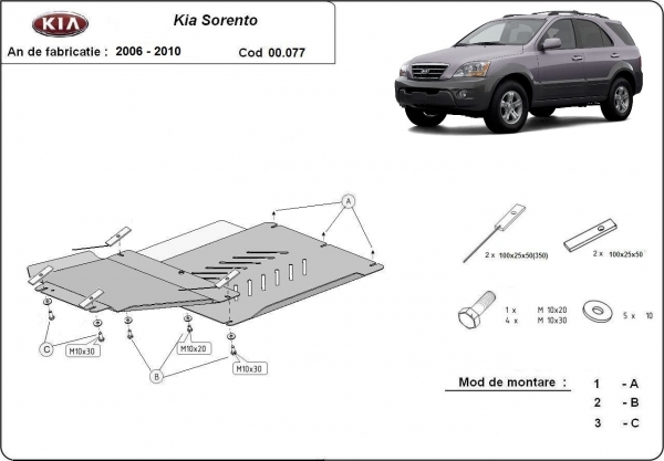 Scut cutie de viteză și reductor Kia Sorento 