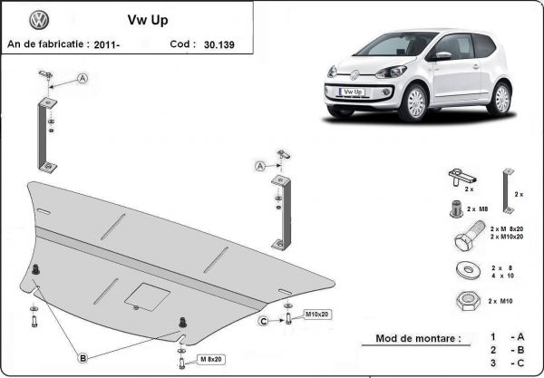 Scut motor și cutie de viteză VW Up 
