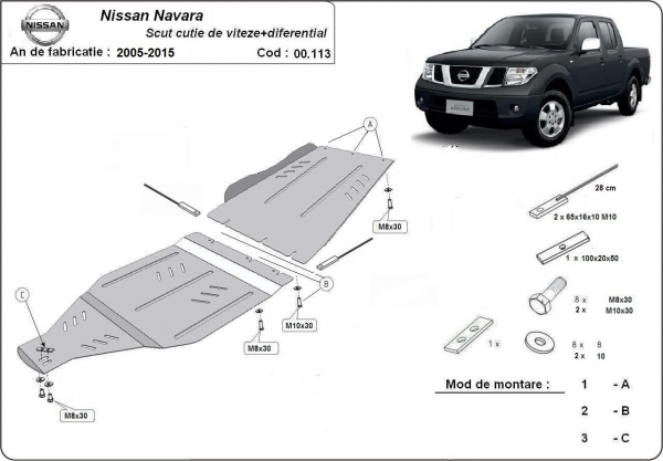 Scut cutie de viteză și reductor Nissan Navara 