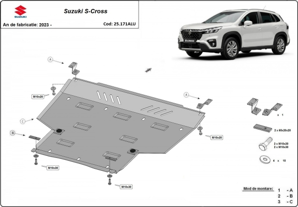 Scut motor din aluminiu Suzuki S-Cross 