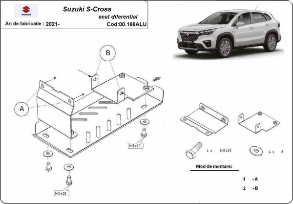 Scut diferențial din aluminiu Suzuki S-Cross 