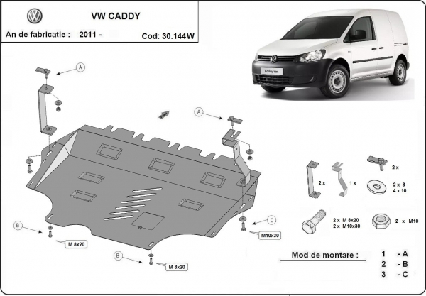 Scut motor VW Caddy - cu WEBASTO 