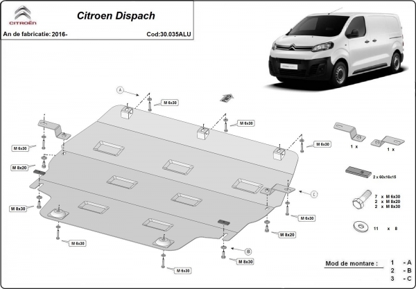 Scut motor din aluminiu Citroen Dispach 