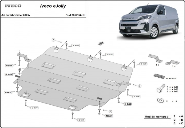 Scut motor din aluminiu Iveco eJolly 