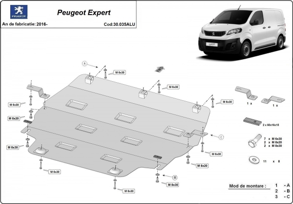 Scut motor din aluminiu Peugeot Expert 