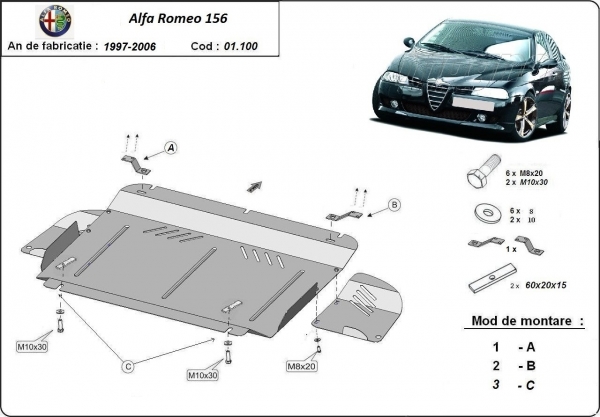 Scut motor Alfa Romeo 156 