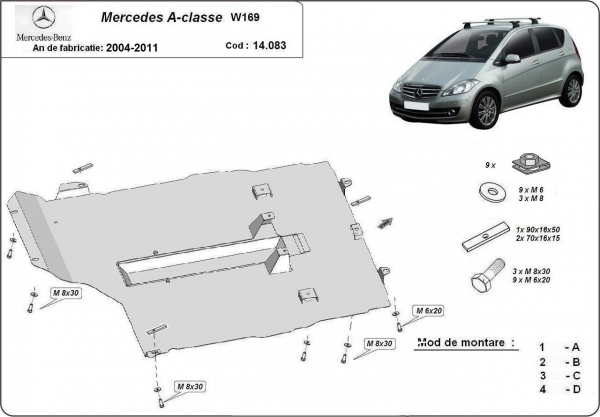 Scut motor și cutie de viteză Mercedes A-Class 