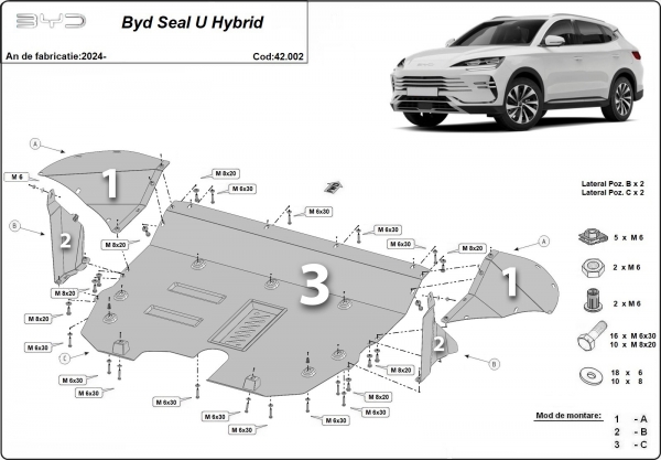 Scut motor BYD Seal U DM-i 