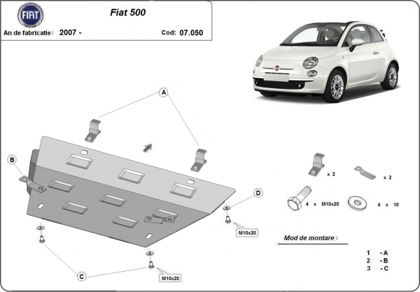 Scut motor Fiat 500 3