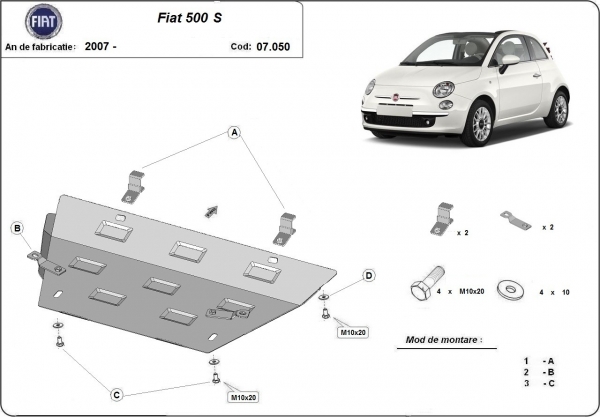 Scut motor Fiat 500 S 