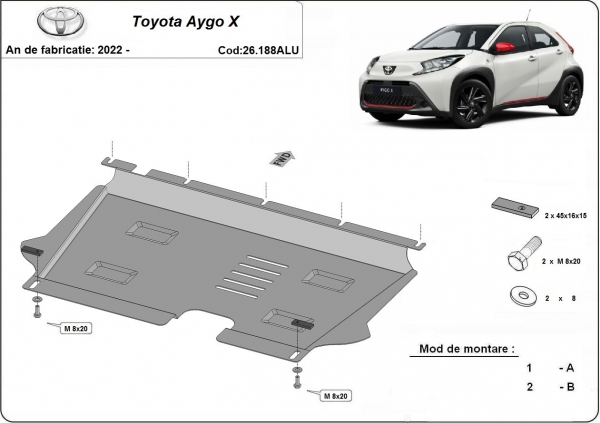 Scut motor din aluminiu Toyota Aygo X 3