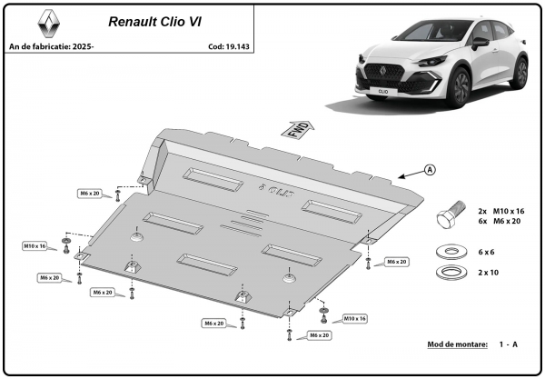 Scut motor Renault Clio 6 3