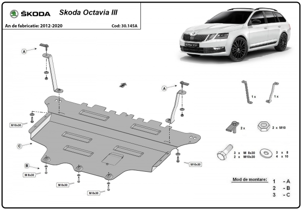 Scut motor și cutie de viteză Skoda Octavia 3  