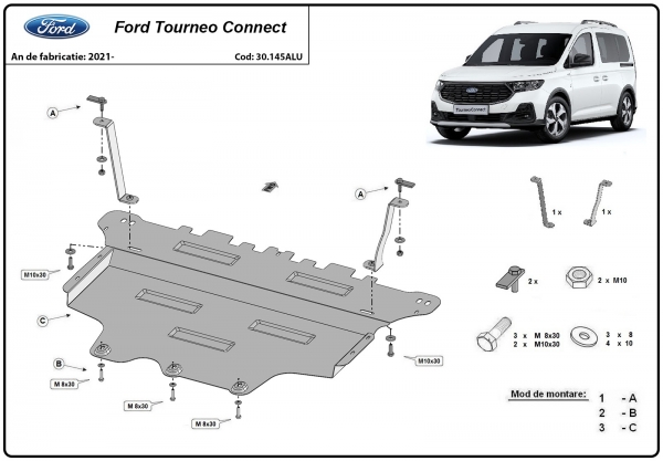 Scut motor din aluminiu Ford Tourneo Connect 3