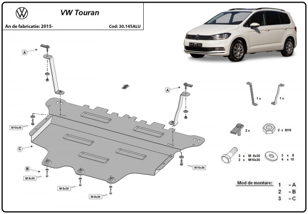 Scut motor din aluminiu Volkswagen Touran 3