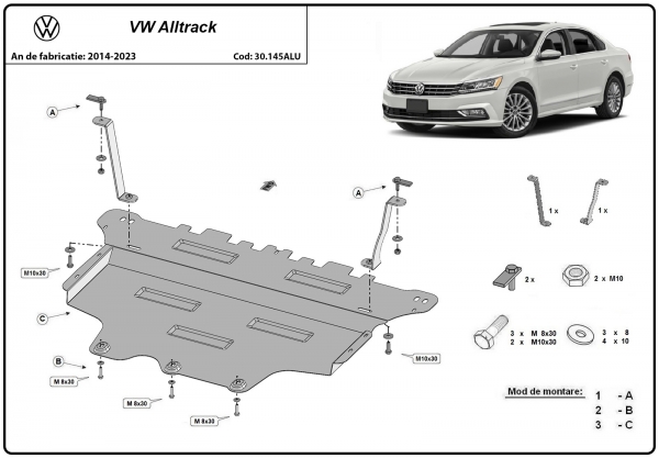 Scut motor din aluminiu Volkswagen Passat Alltrack 3