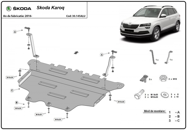 Scut motor din aluminiu Skoda Karoq 3