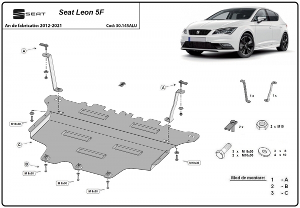 Scut motor din aluminiu Seat Leon 5F 