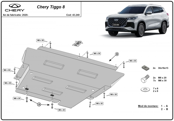Scut motor Chery Tiggo 8  