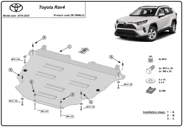 Scut motor din aluminiu Toyota RAV4 3