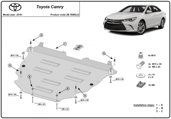 Scut motor din aluminiu Toyota Camry 3
