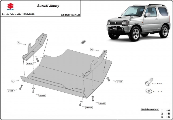 Scut motor din aluminiu Suzuki Jimny  3