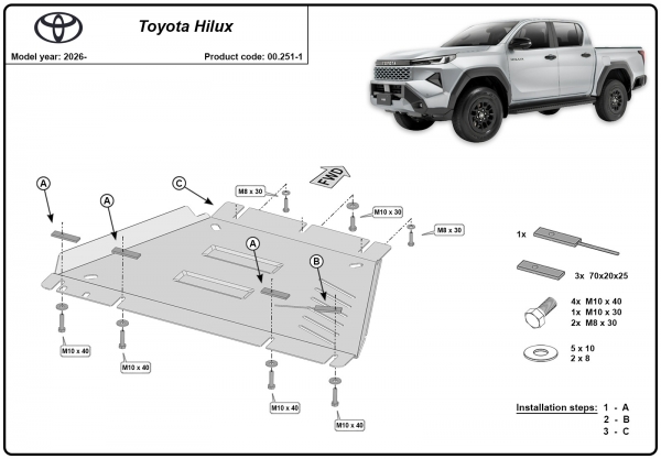 Scut metalic cutie de viteză Toyota Hilux 3