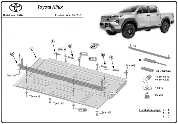 Scut metalic reductor Toyota Hilux 3