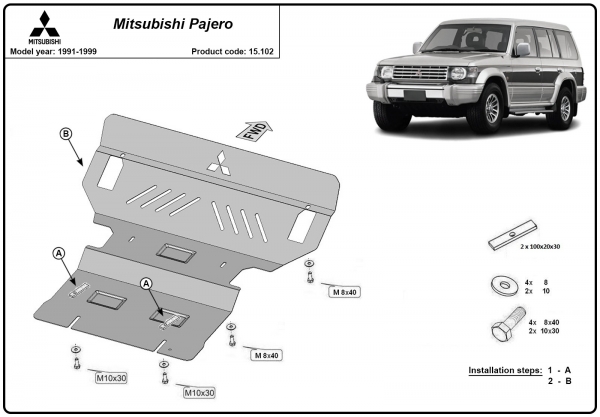 Scut motor și radiator Mitsubishi Pajero 2  3