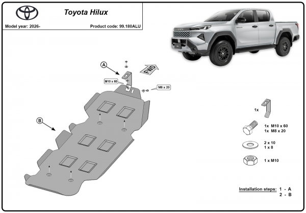 Scut rezervor din aluminiu Toyota Hilux 3
