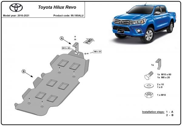 Scut rezervor din aluminiu Toyota Hilux Revo 3