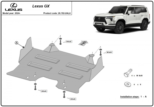 Scut motor si grup fata Lexus GX - Aluminiu 3