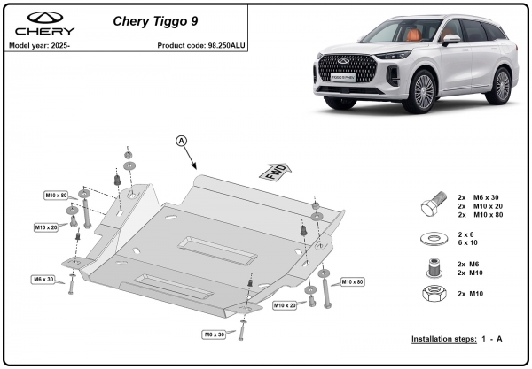 Scut diferențial din aluminiu Chery Tiggo 9 3