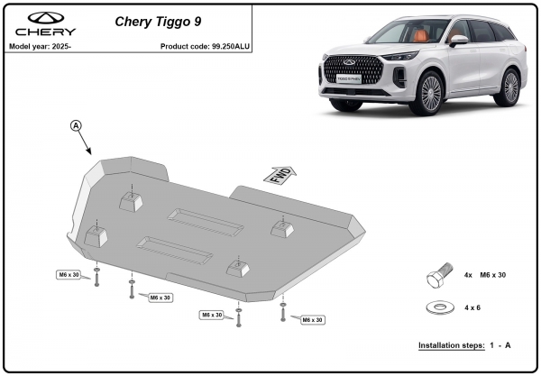Scut rezervor din aluminiu Chery Tiggo 9 3
