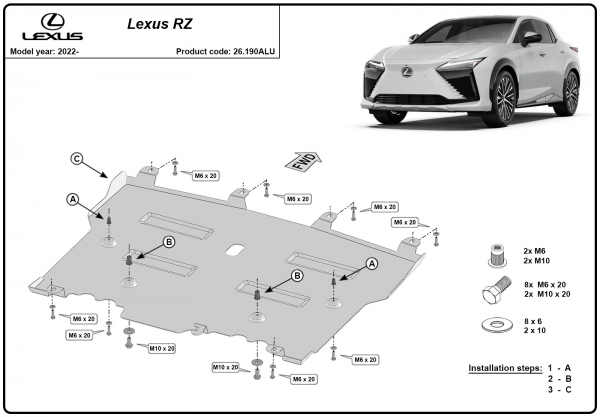 Scut motor din aluminiu Lexus RZ 3