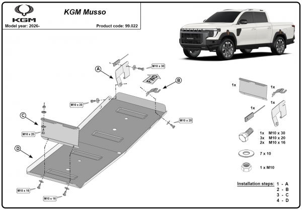 Scut rezervor KGM Musso 3
