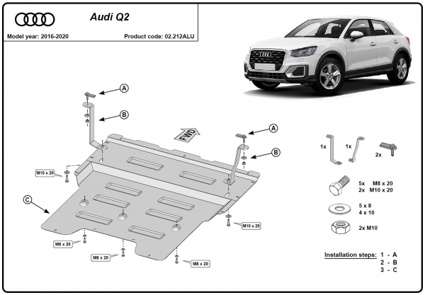 Scut motor din aluminiu Audi Q2 3