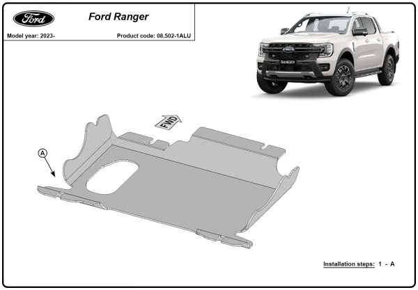 Scut motor si grup fata Ford Ranger - Aluminium 8