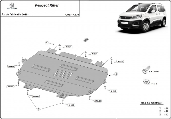 Scut motor Peugeot Rifter 3
