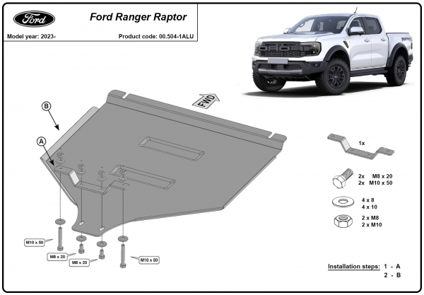 Scut cutie de viteză din aluminiu Ford Ranger Raptor  3